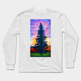 Pastel painting - pine tree Long Sleeve T-Shirt